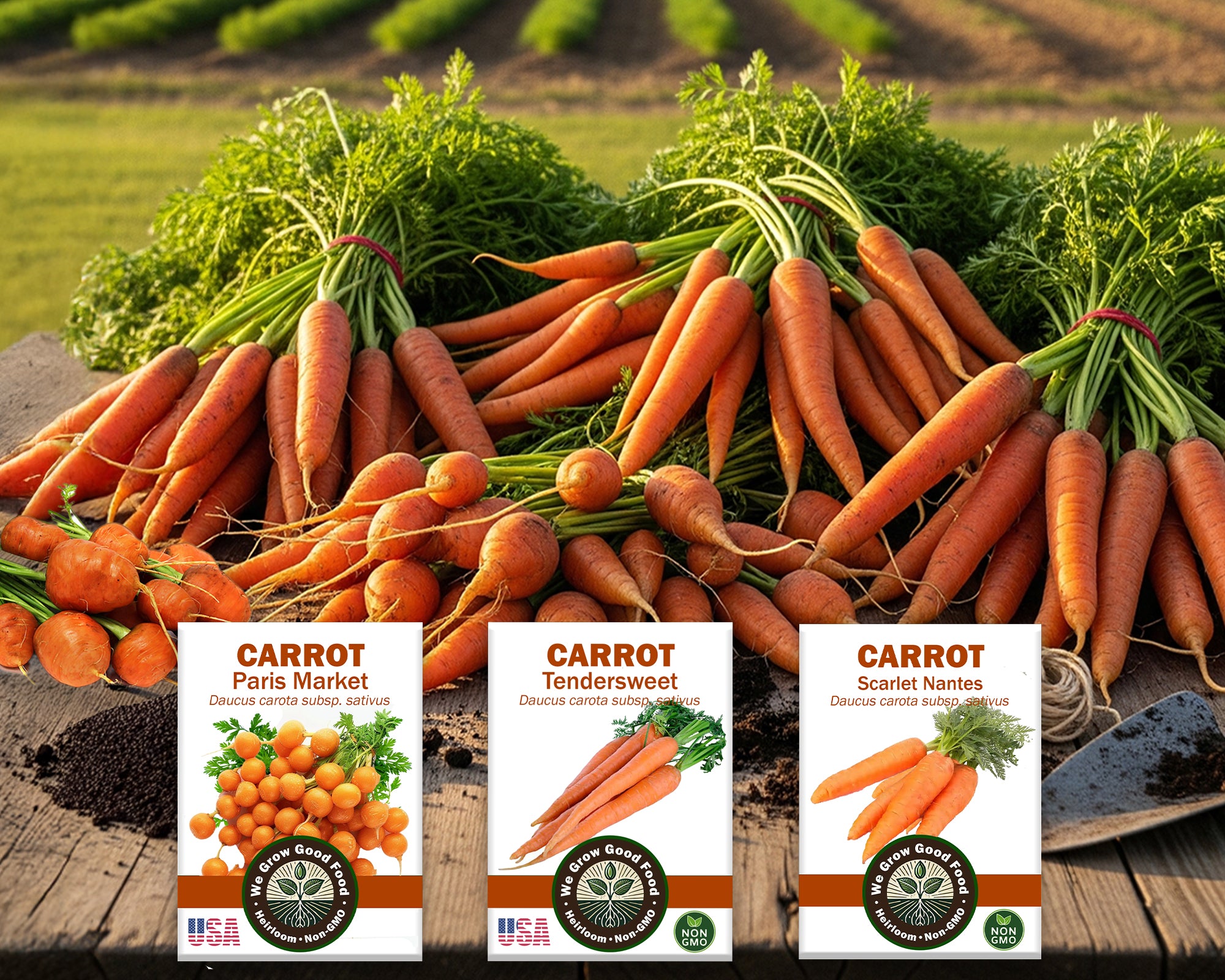 Carrot Variety Seed Pack – 3 Heirloom Types for Sweet, Round & Juicy Roots