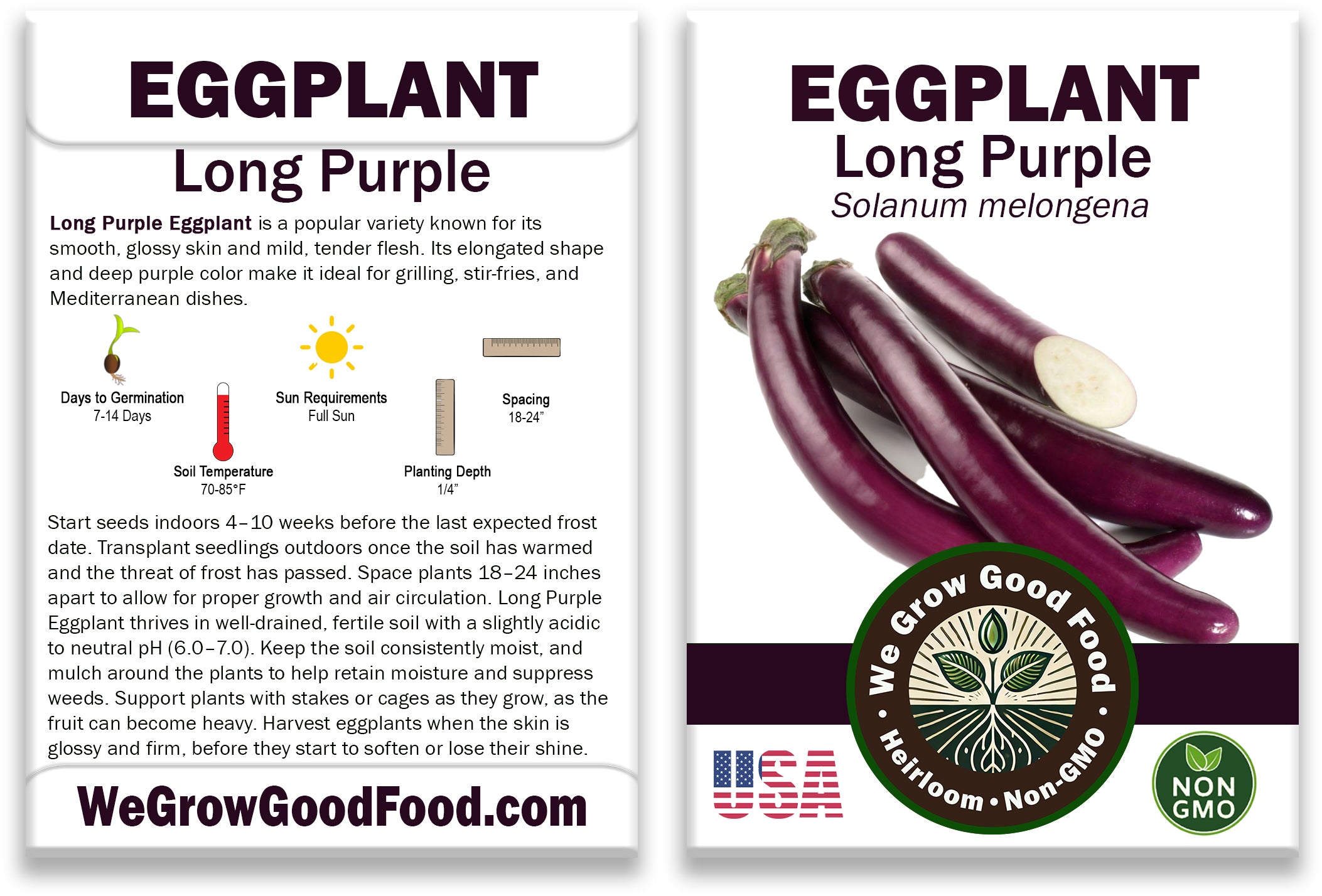 Eggplant Seeds, Long Purple