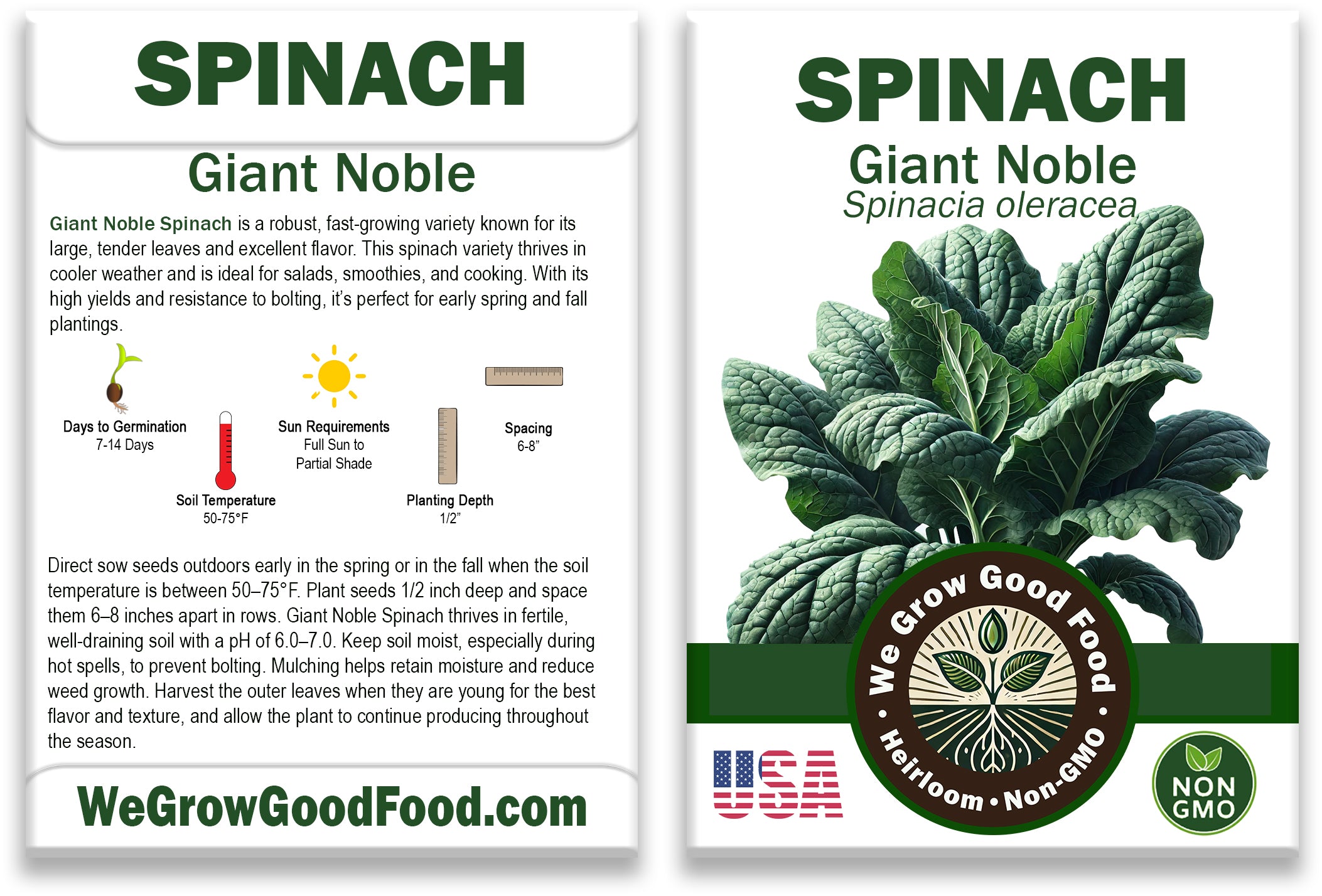 Giant Noble Spinach Seeds