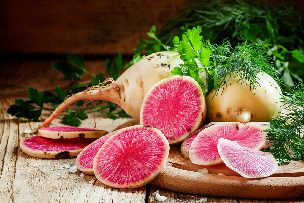 Organic Heirloom Watermelon Radish – Sweet and Striking
