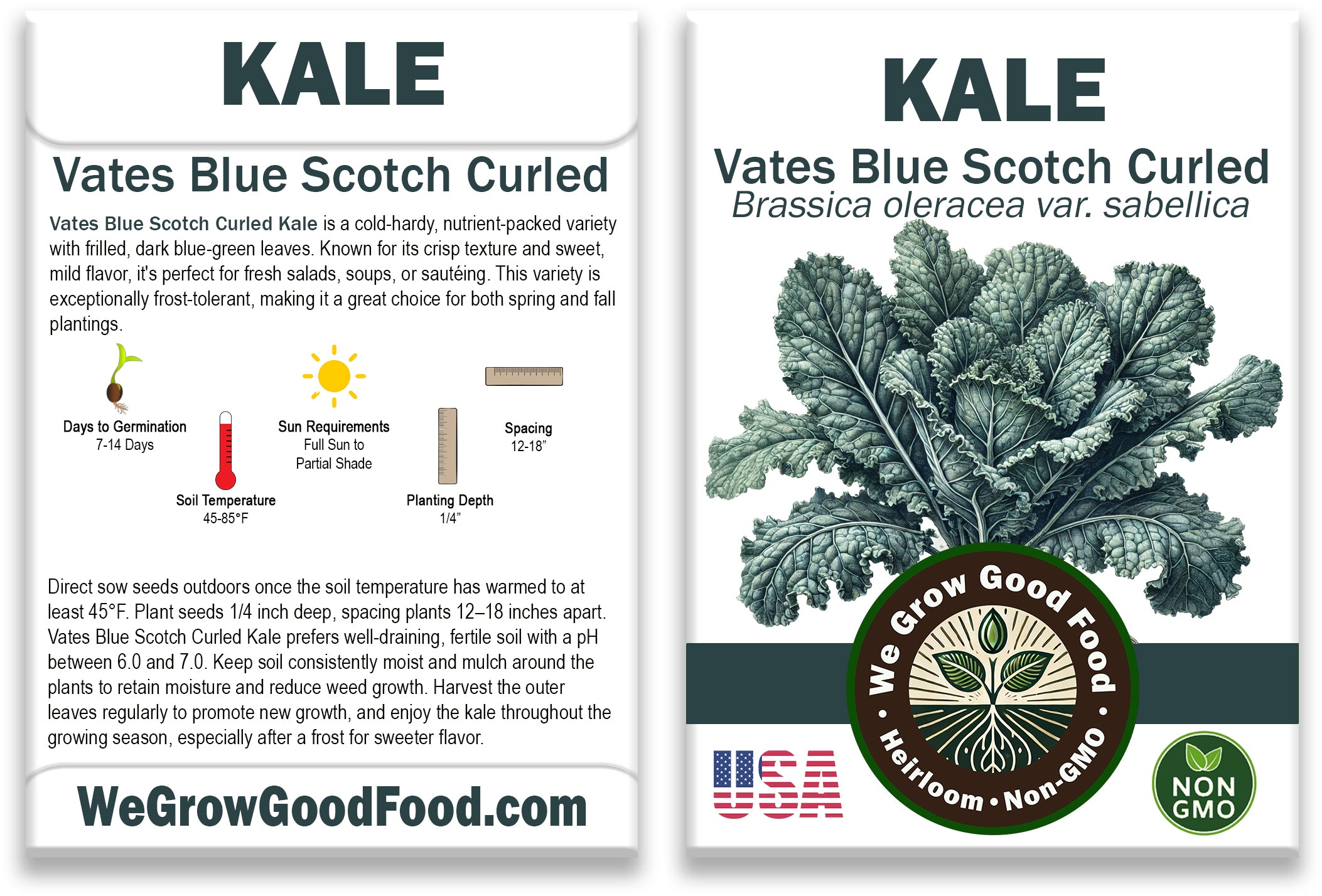 Vates Blue Scotch Curled Kale Seeds