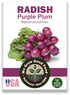 Organic Purple Plum Radish Seeds in labeled seed packet
